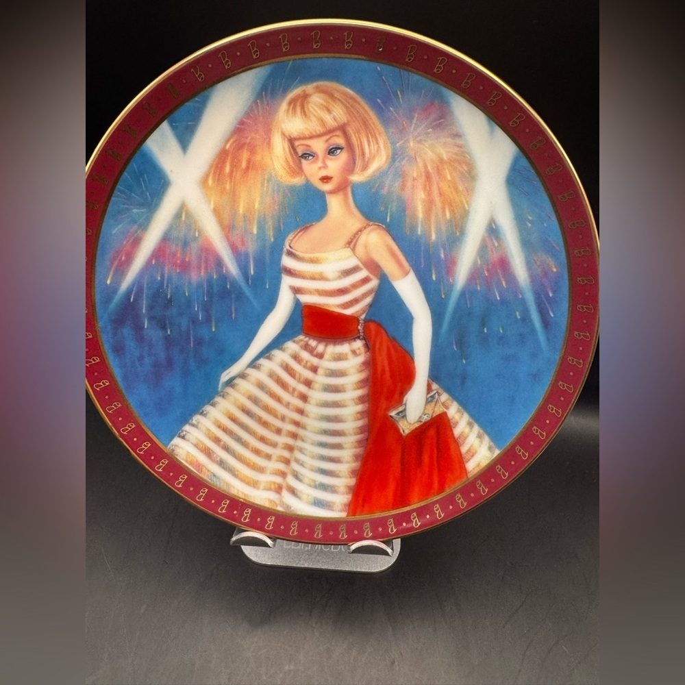Barbie Holiday Dance  Porcelain 1990 Collector Plate Morton Danbury Mint  #G7860